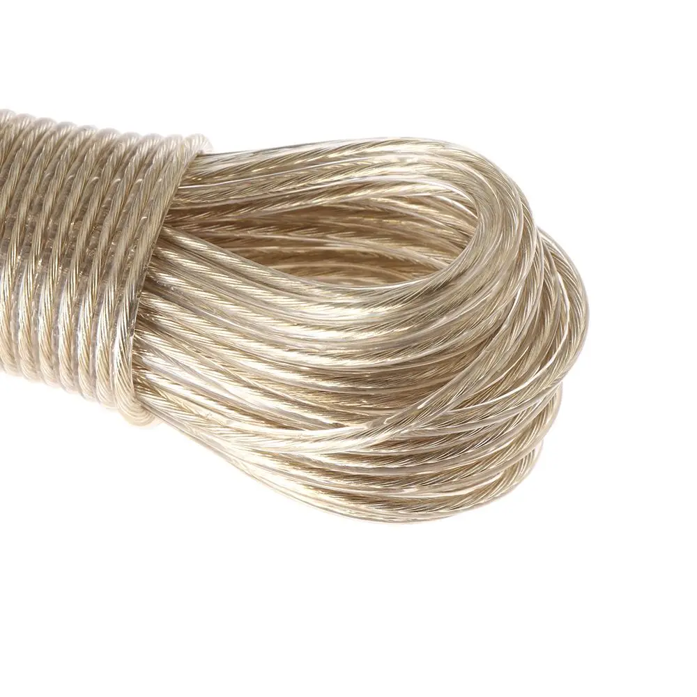 Cuerda de Tender Ropa de Alta Calidad con Revestimiento Plástico, Acero Resistente, 20m, Correa de Almacenamiento para Secado de Ropa