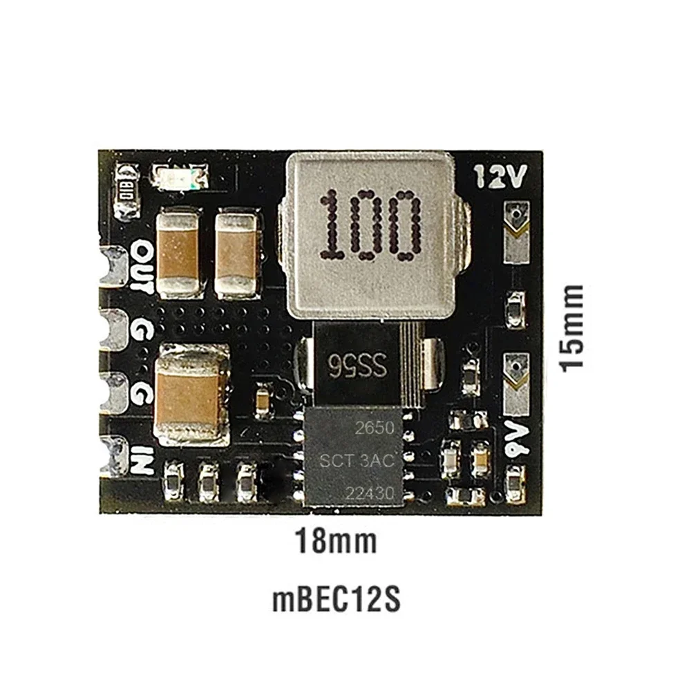 MATEKSYS MBEC12S MICRO BEC 6-60V do 5V/9V/12V-ADJ 18X15mm do modeli RC samolot helikopter FPV dron wyścigowy DIY części