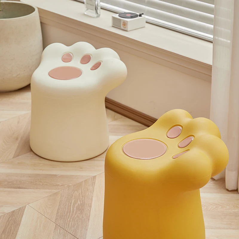 Hot Selling High Quality Modern Cute Cat Paw Claw Design Plastic Desk and Stool Set for Children