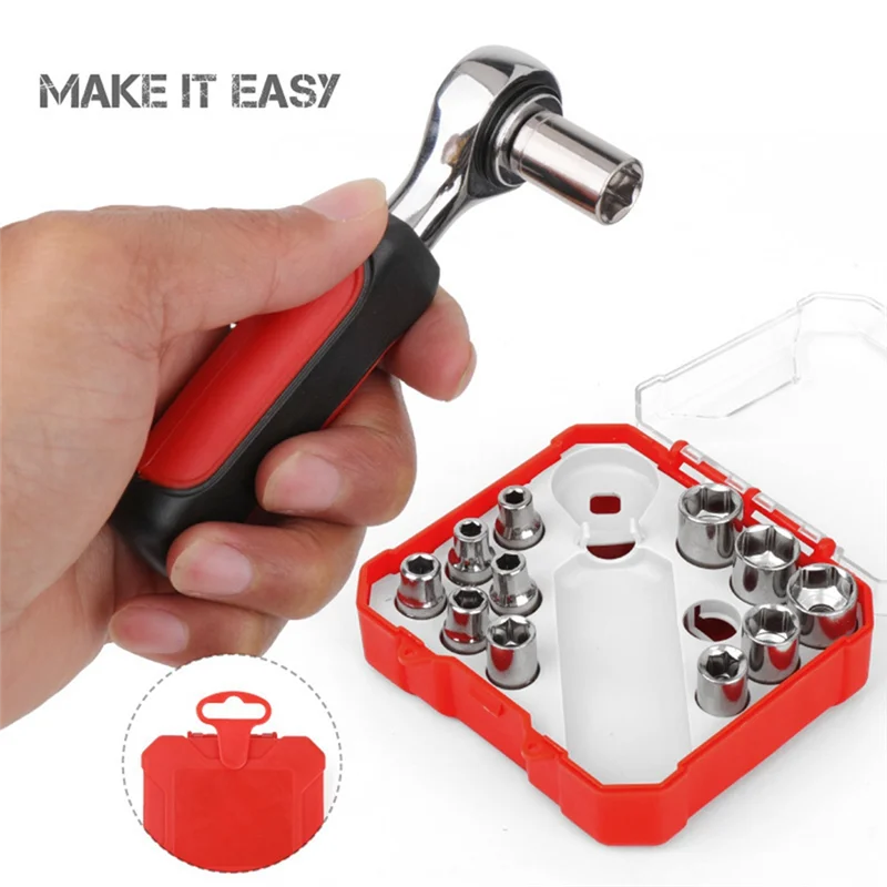 

AA21-13 Pcs Sleeve Combination Set Small Flying Sleeve Head Sleeve Ratchet Wrench Sleeve ,Auto Repair Tool Set