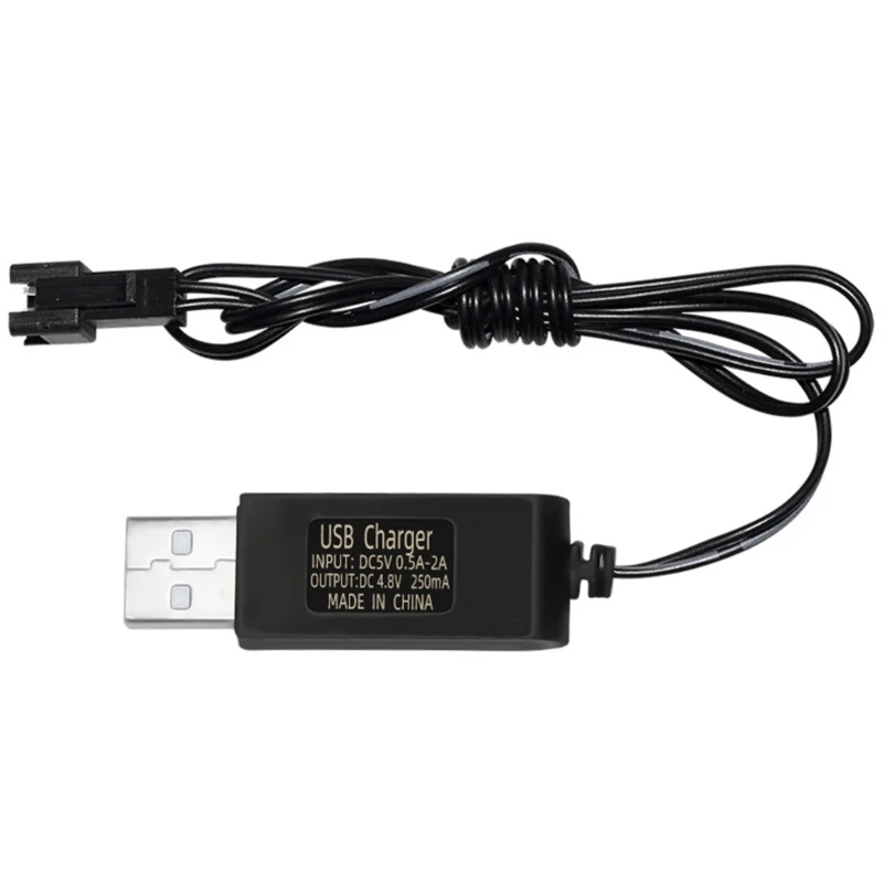 USB Charging Cable Battery Ni-Cd Ni-MH Batteries Pack -2P Plug Adapter 4.8V 250mA Output for Toys Car