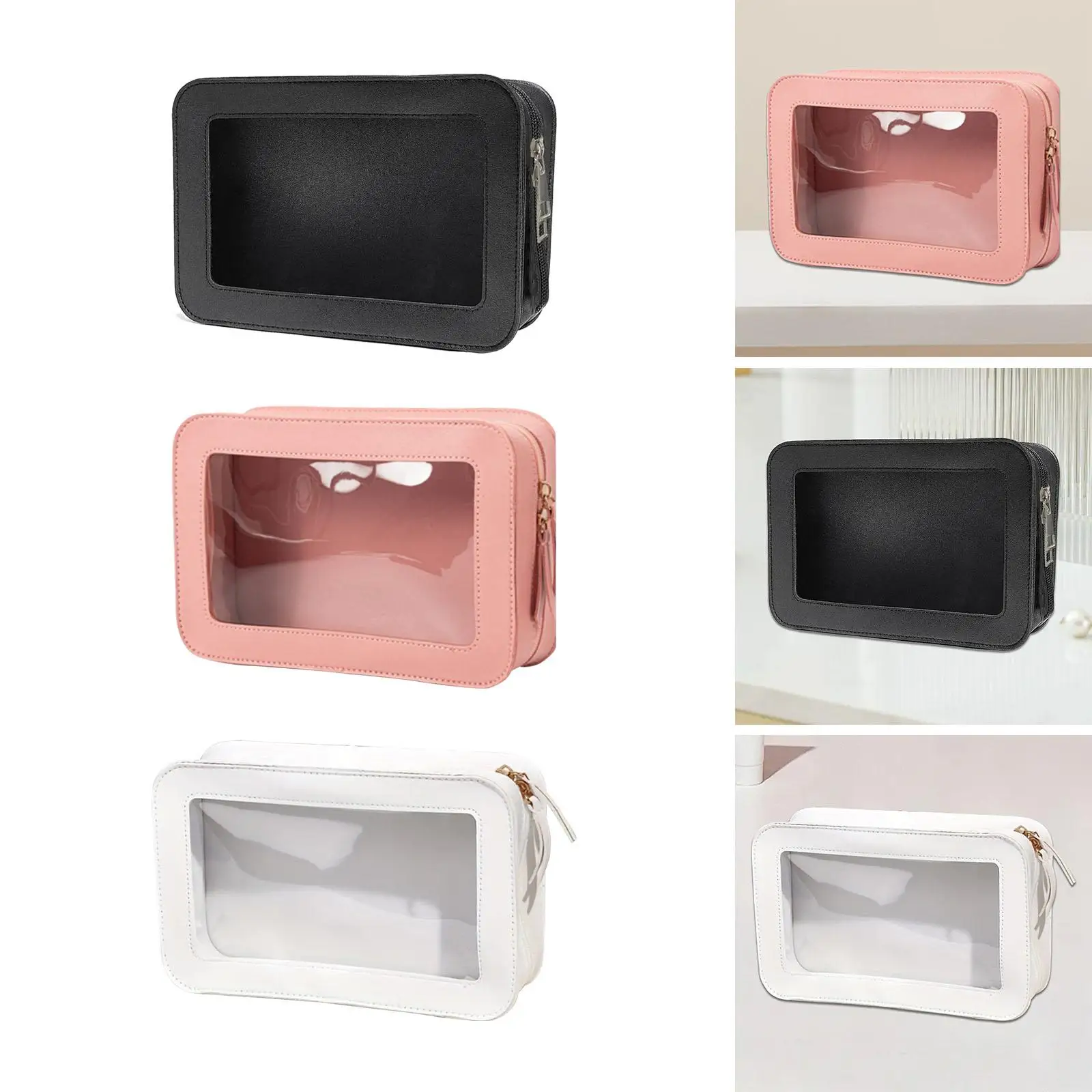 Transparent Makeup Pouch for Women - Portable Cosmetic Storage Solution