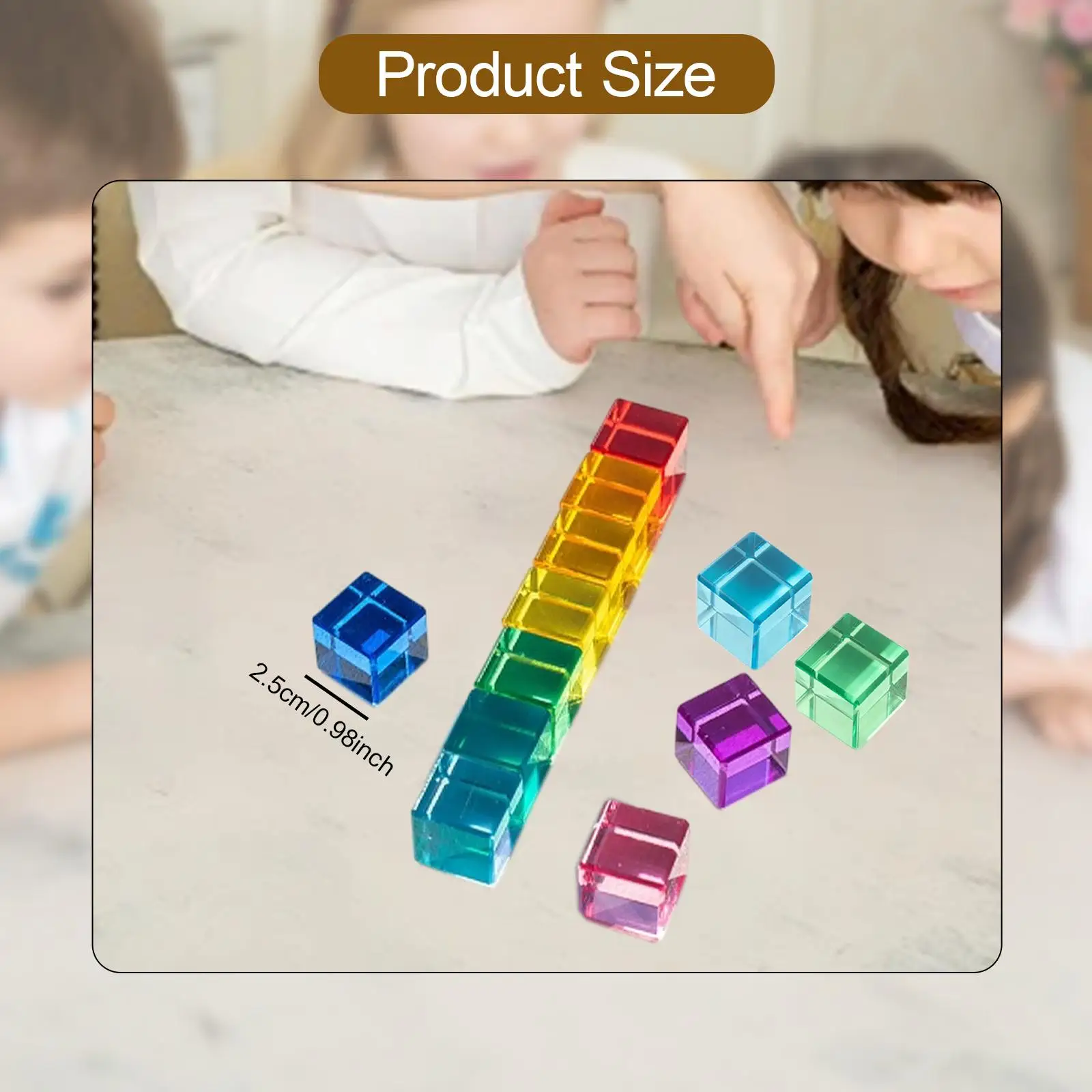 Set di blocchi da costruzione arcobaleno Cubi acrilici da costruzione arcobaleno per bambini dai 3 ai 6 anni