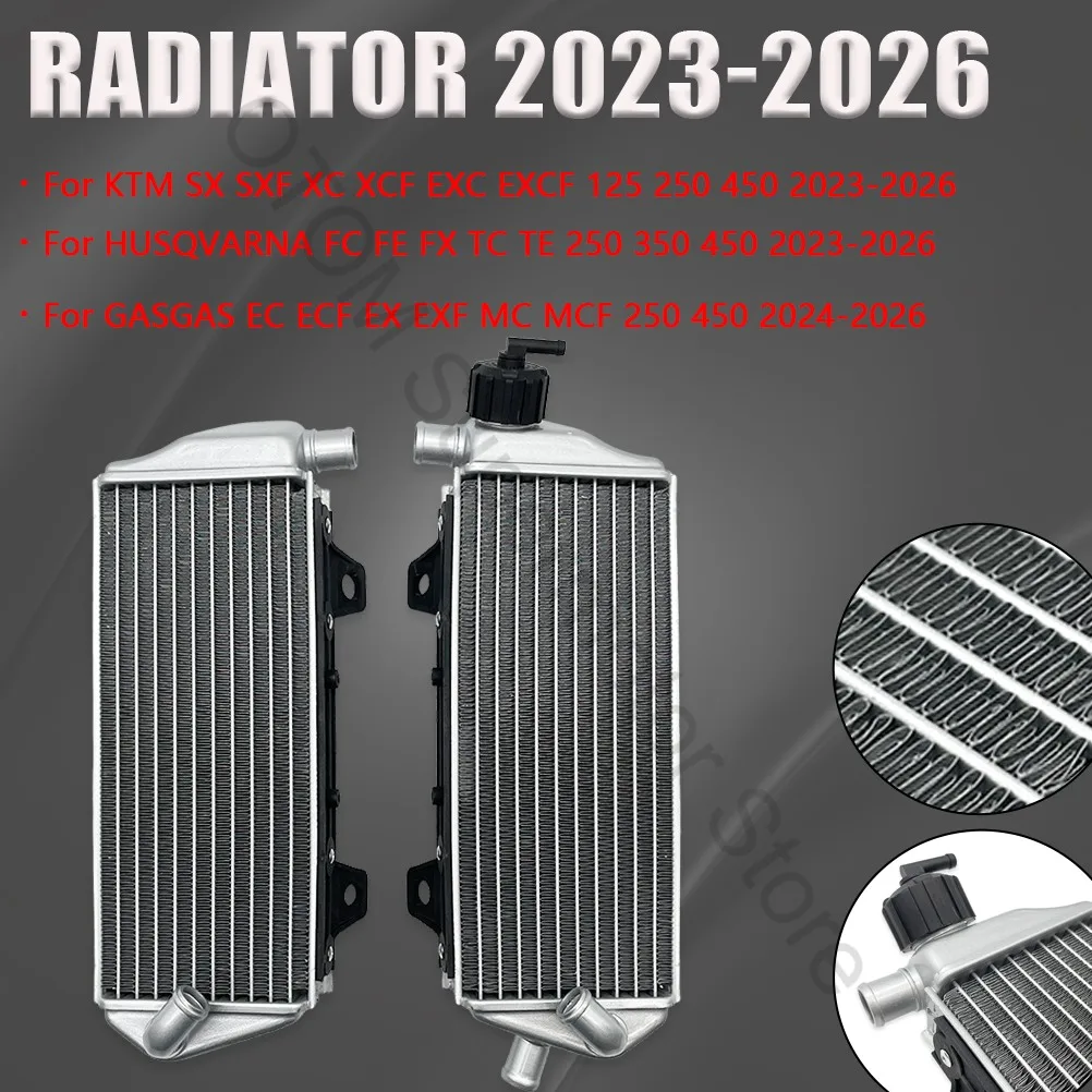 

2023-2026 Motorcycle Left Right Radiator Kit Cooler Engine Cooling Coolant For KTM HUSQVARNA GASGAS SX SXF XC XCF EXC EXCF FC FE