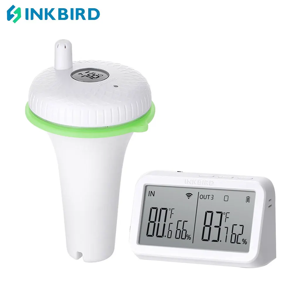 INKBIRD Pool Thermometer with Wi-Fi Gateway APP Wireless Control Swimming Pool Temperature Monitor with Digital Screen Display