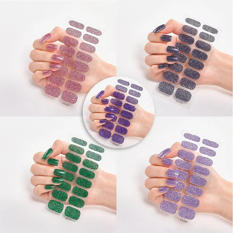 

Baking Free Nail Stickers Wholesale Gradient glitter Nail Stickers Simple Waterproof Nail Sticker Full Color Solid Color Sticker