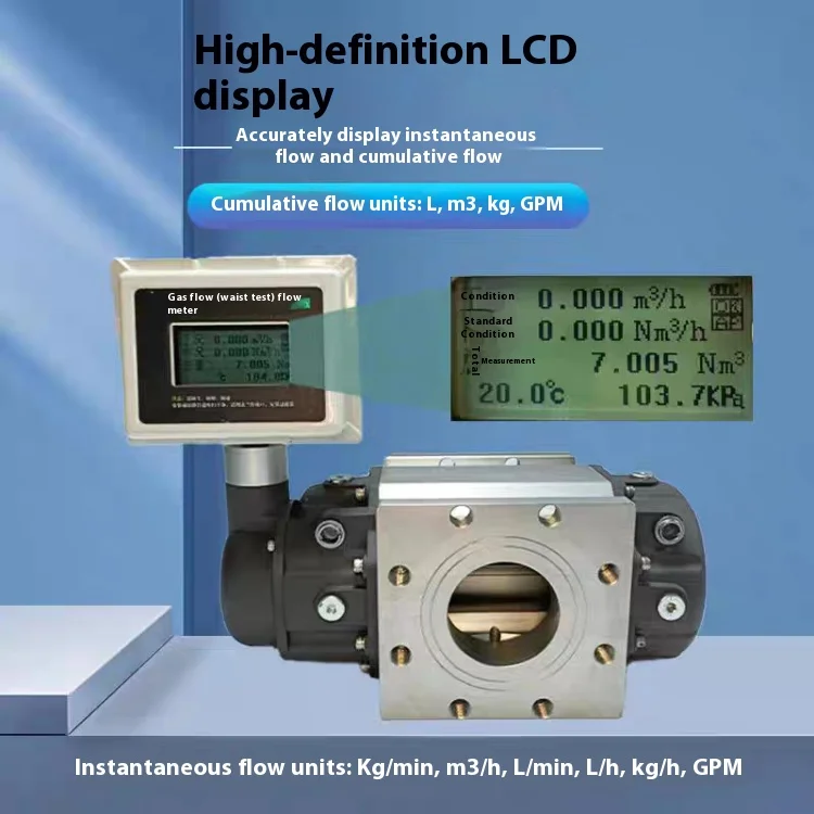 High-precision DN25 Waist Wheel Flowmeter Measurement  Compressed air Aluminum Alloy ±1.5% R Accuracy