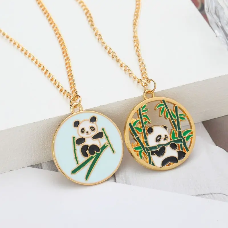 Cute Cartoon Necklace Sakura Bunny Cat Panda Hollow Fashion Creative Garland Pendant Ladies Girls Jewelry Accessories DIY Gift