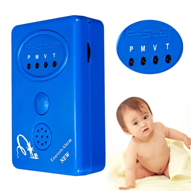 RXJC Adult Baby Bedwetting Enuresis Urine Bed Wetting Alarm +Sensor With Clamp Blue