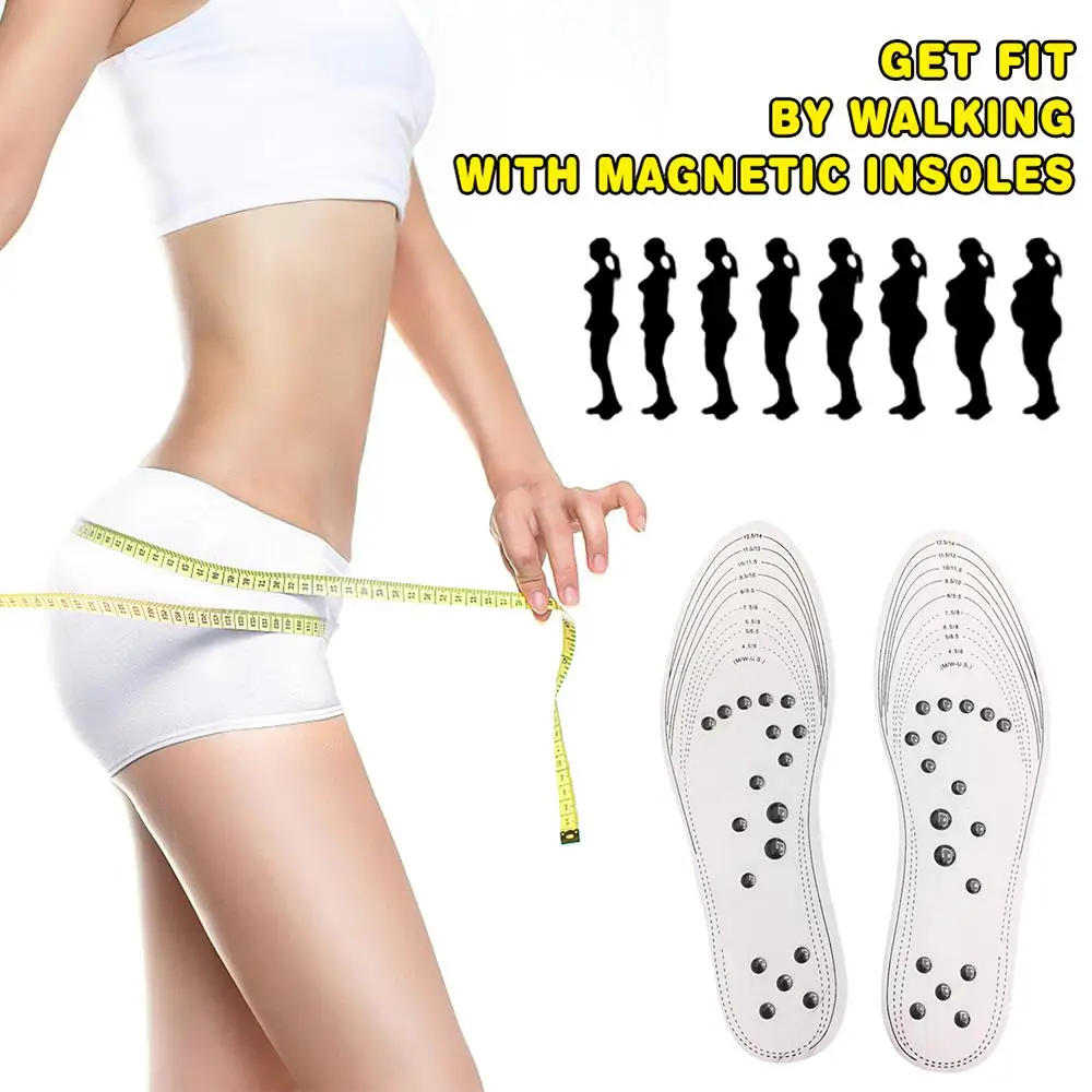 10PCS Acupressure Slimming Insoles Foot Massager Magnetic Therapy Weight Loss Massage Insole XR-Hot