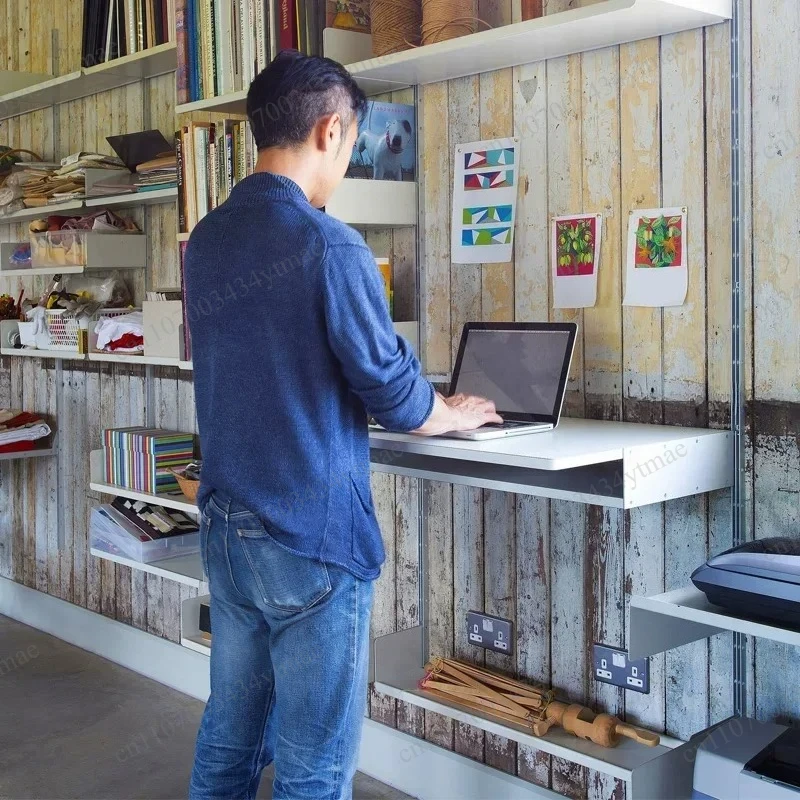 606 Series Wall‑mount Desk Shelf Bracket, Computer Table Storage Rack Compatible With Universal Shelf
