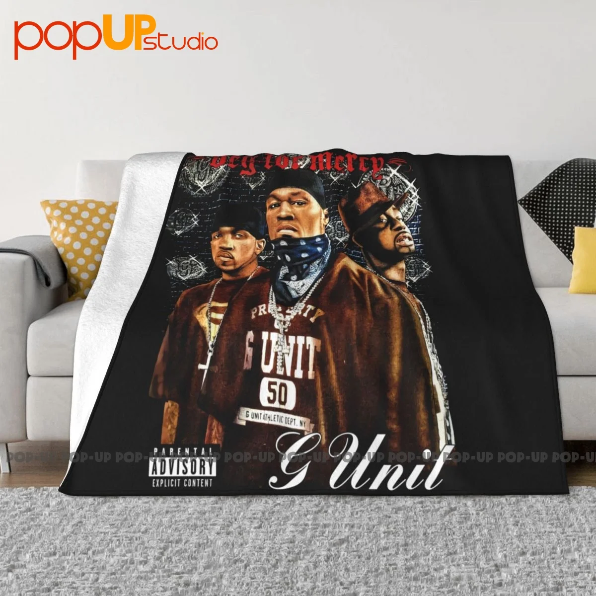 Vintage 50 Cent G Unit Blanket High Bedspread High-Grade Bedding Supply For Sofa Bedroom