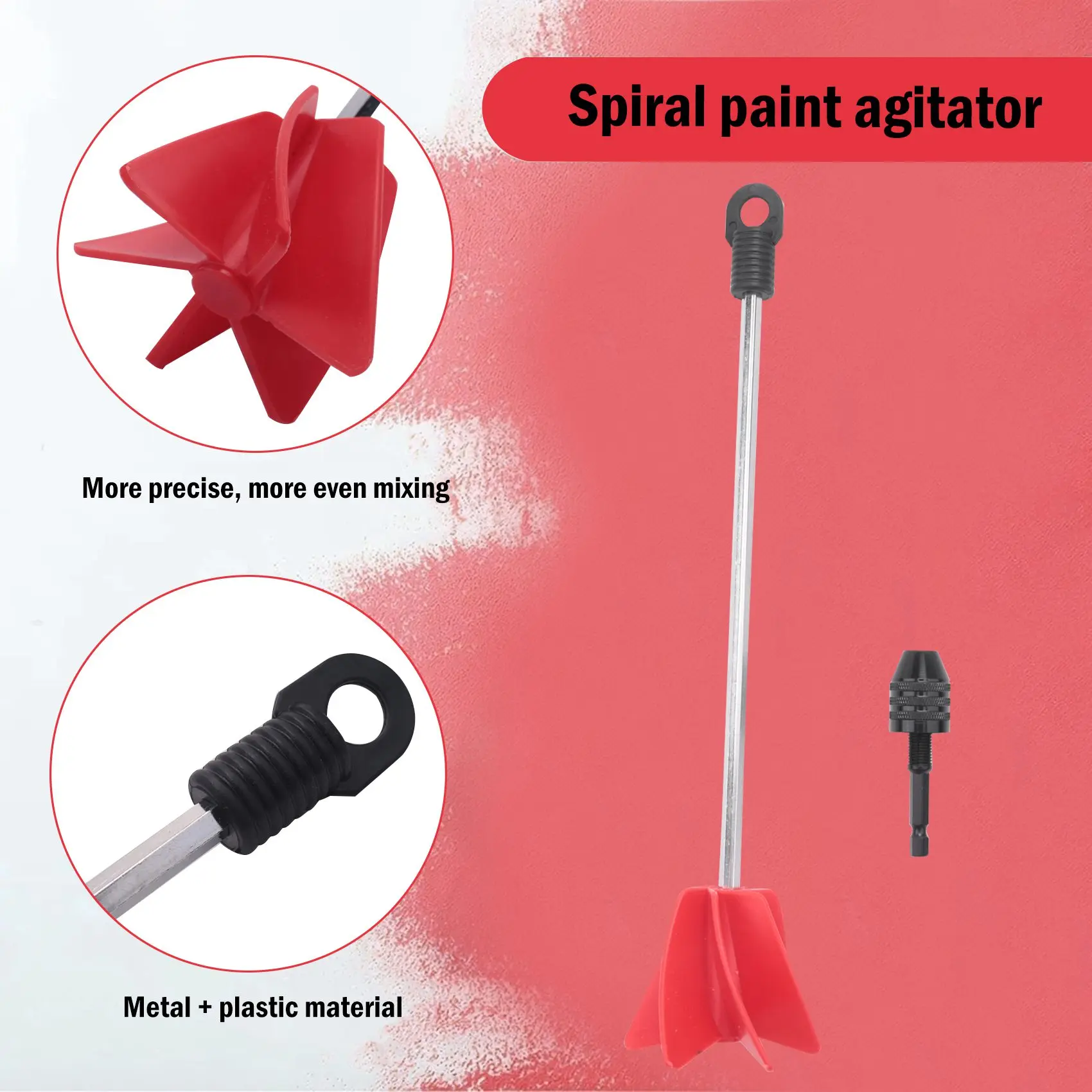 

Y50A-Paint Mixer & Epoxy Mixer Attachment With 1/4Inch Hex Shank Drill Chuck For Mixes Epoxy Resin,Latex,Oil Paints