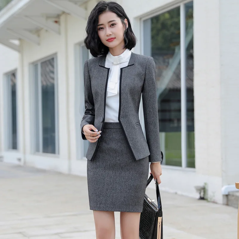 1809 Business Wear Women's Suit New Suit Interview Formal Wear Hotel Front Desk Long Sleeve Suit Work Clothes Spring and Autumn