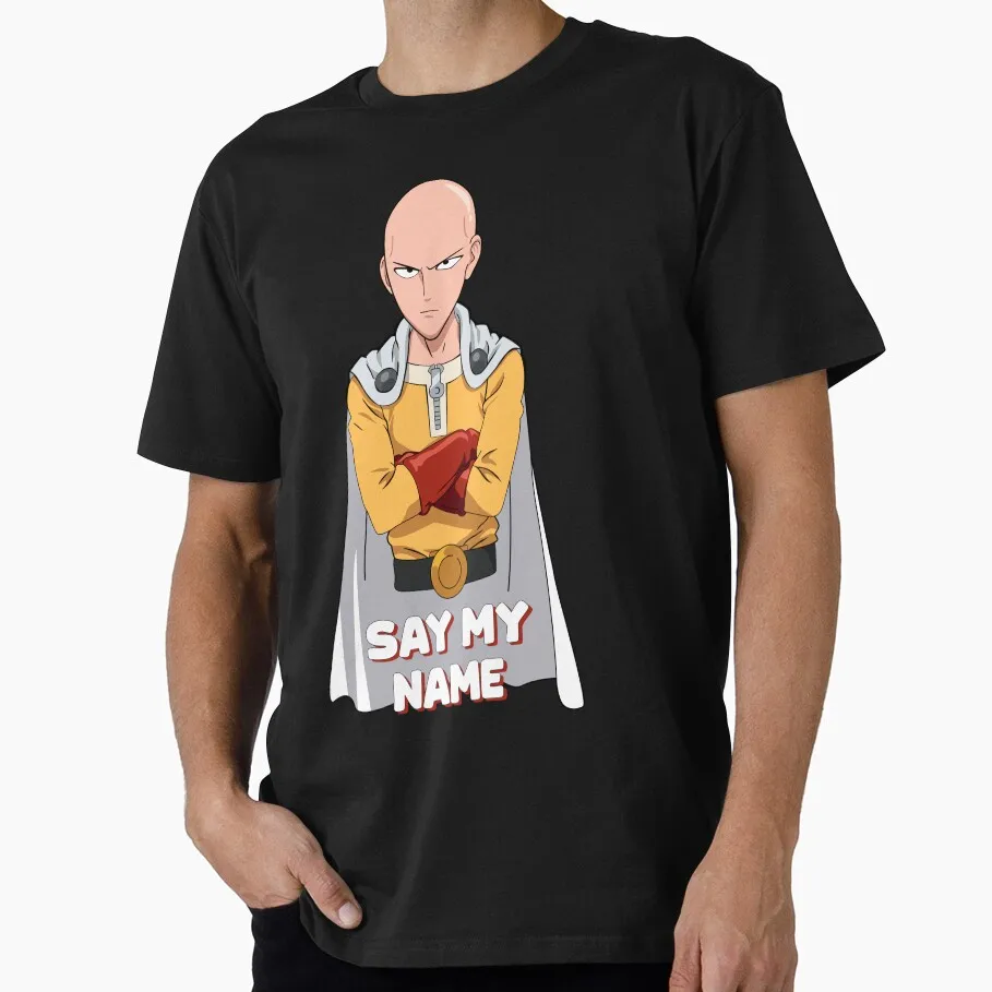 Say my punching name Saitama Superhero Anime Gift T-shirt One Punch Man Manga Print Graphic Clothes All Size Tops S-6XL