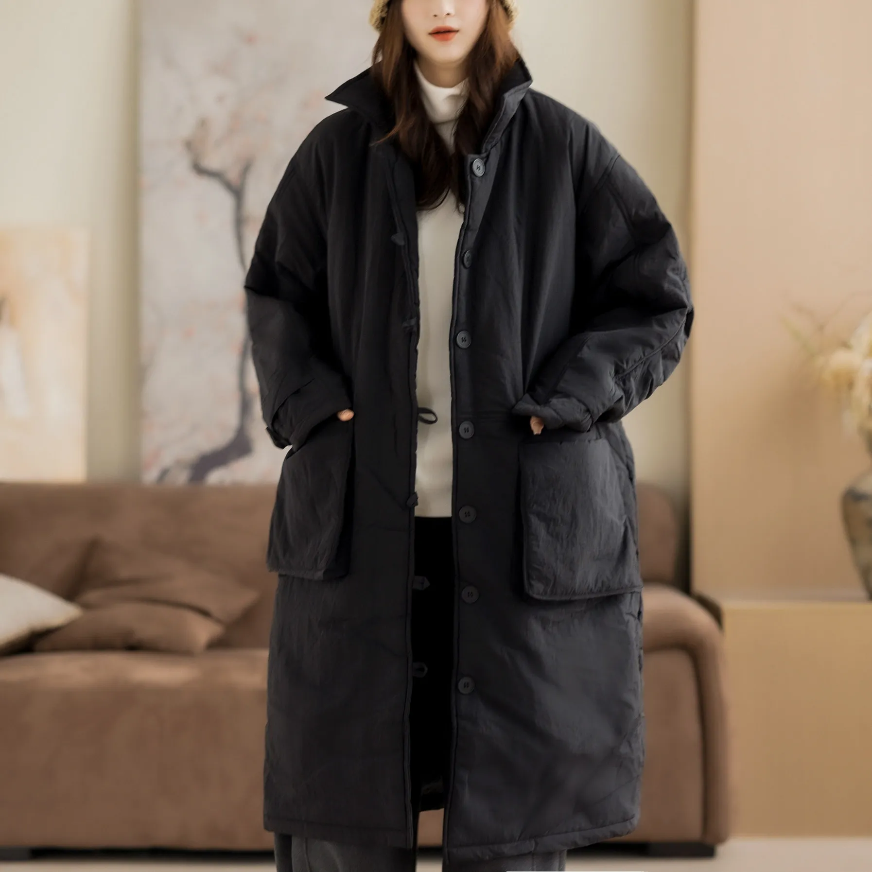 Winter Retro New Women's Down Cotton Jacket Loose Commuting Windbreaker Jacket
