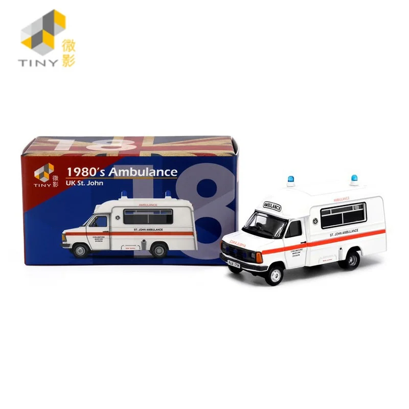 Tiny 1:76 1980\'s JOHN Ambulance NO.18 Alloy Simulation Model Car