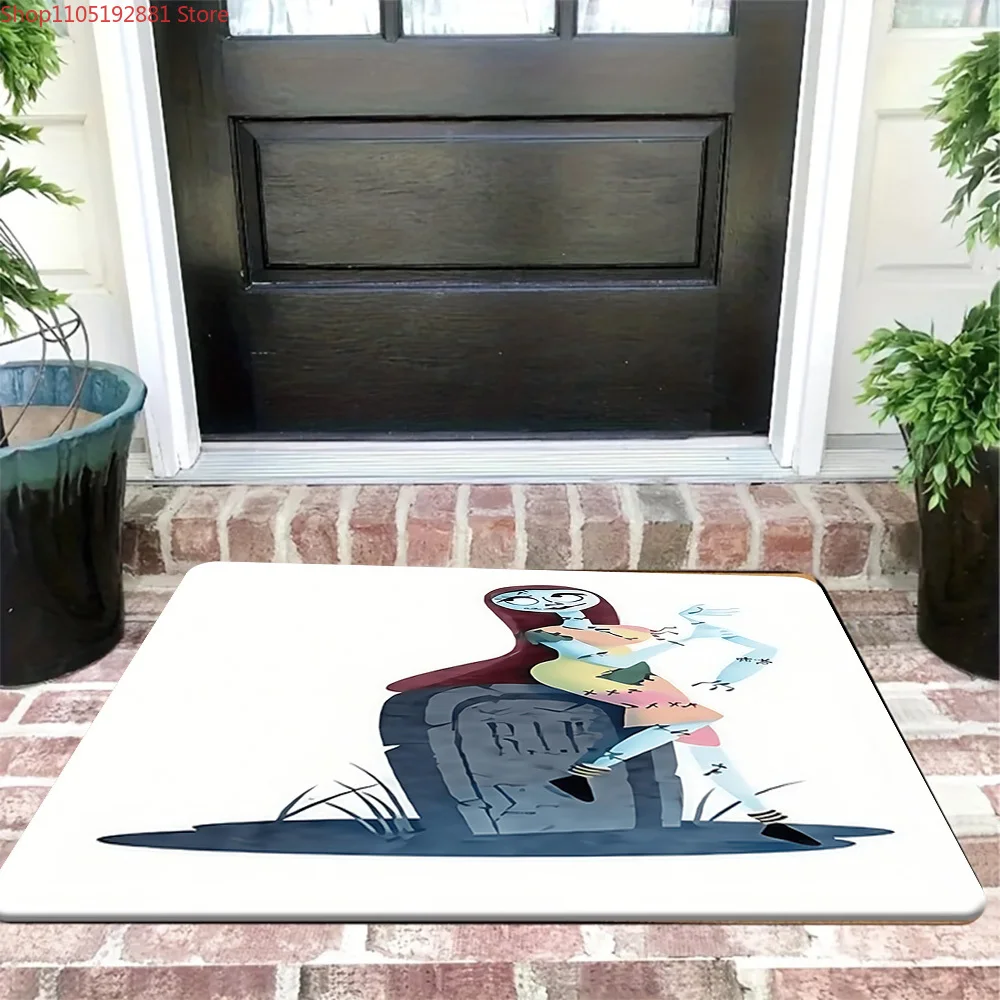 Disney The Nightmare Before Christmas Sally Tombstone - Felpudo para puerta, antideslizante, para interior/exterior, con personaje gótico espeluznante