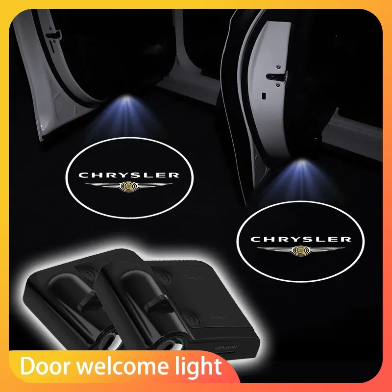Luz de Projeção LED HD para Porta de Carro com Logotipo, Luz de Cortesia para Chrysler 300c, Pacifica 200, Sebring, PT Cruiser, Acessório de Estilo Automotivo
