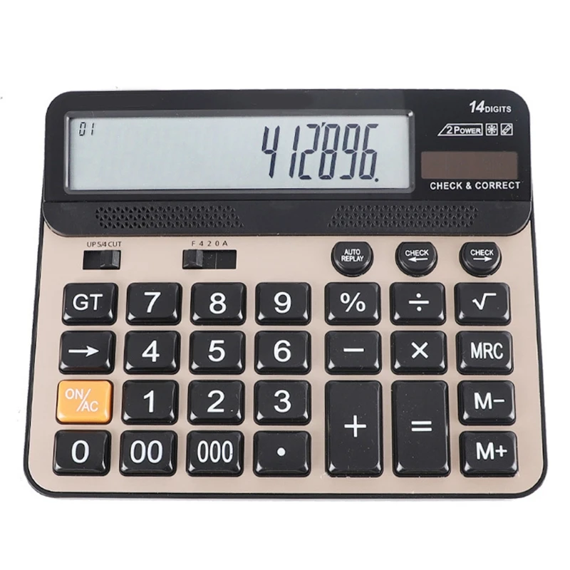 Desktop Office Calculation Supplies 14-digit Electronic Calculator Large Screen