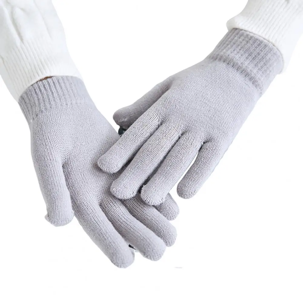 Gants tricotés pour femmes, gants de cyclisme épais et chauds avec poignets coupe-vent, course à pied pour femmes