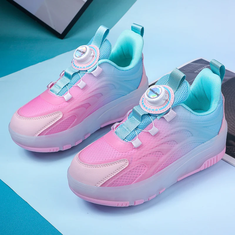 

Модная обувь Invisible на 4 колесах: кроссовки для девочек с автоматическим выдвижением, роликовые коньки для детей, взрослых и мальчиков