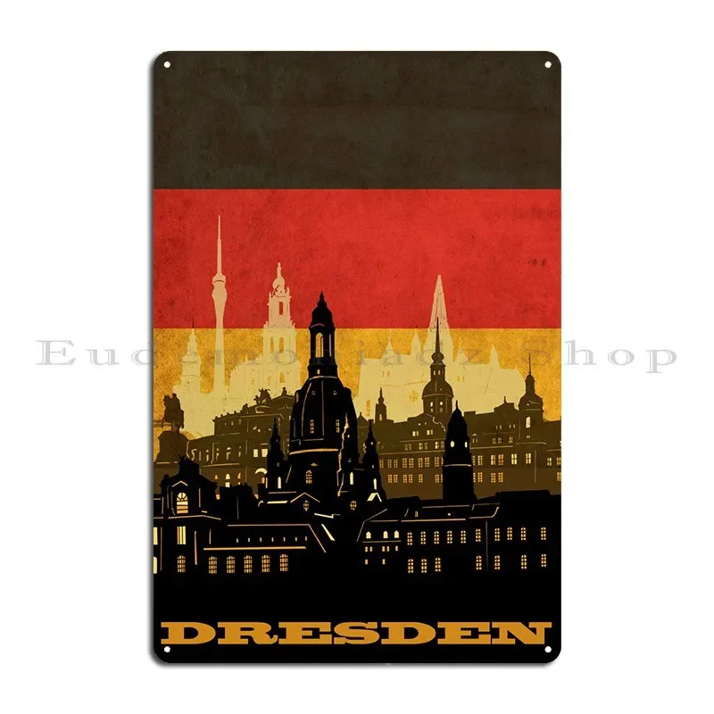 Dresden City Flag Metal Sign Wall Cave Wall Pub Garage Classic Customize Tin Sign Poster