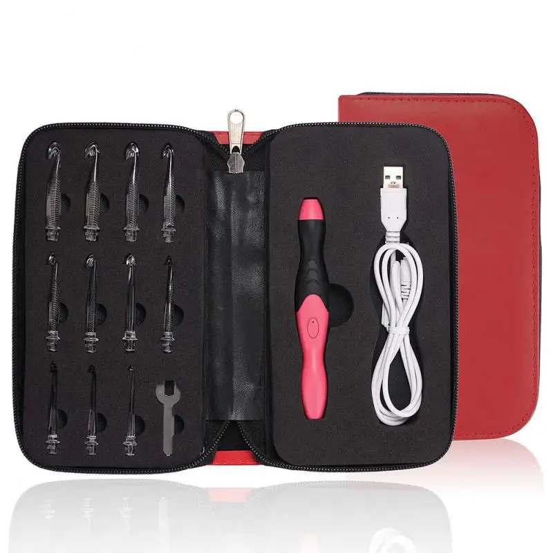 11 In 1 Led Light Up Crochet Hooks Knitting Needles 2 Bright Levels Usb Quick Charge Emergency Lighting Top Hook Sewing Handle