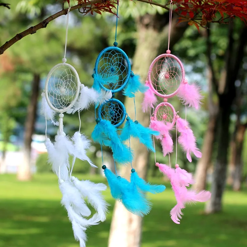 

New Dream Catcher Room Decor Feather Weaving Catching Up The Dream Angle Dreamcatcher Wind Chimes Indian Style Religious Mascot