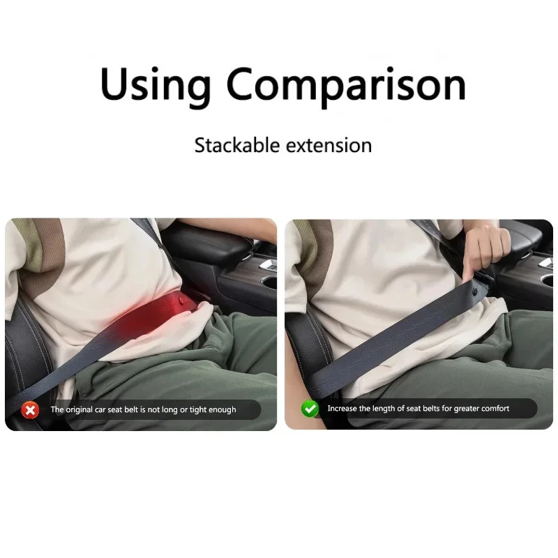 1/2Pcs Car Seat Belt Clip Extender Safety Seatbelt Lock Buckle Plug Thick Insert Socket Extender Safety Buckle For Tesla Porsche image 4