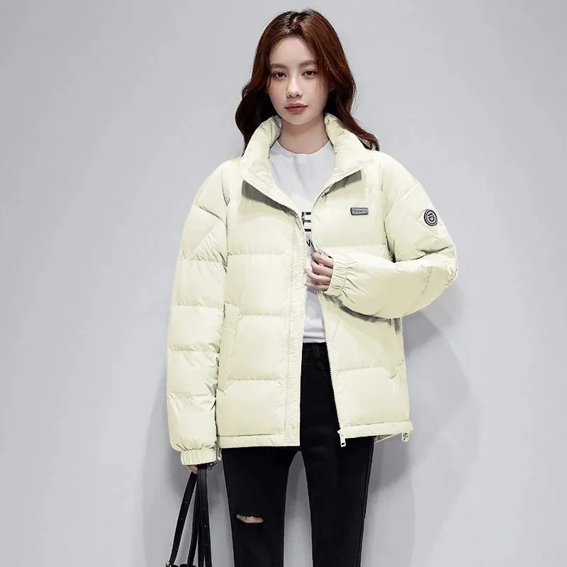 Short Cotton-Padded Jacket Female Men With Same 2023 Autumn Winter Down Coat Women Parkas Collar Solid Loose Joker Warm Outcoat