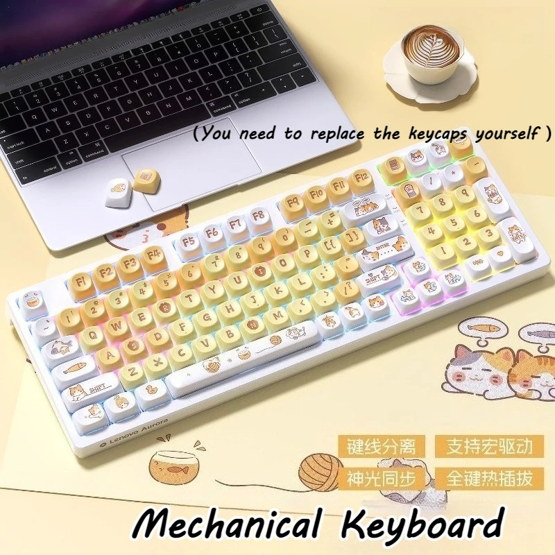 

Механическая клавиатура для клавиатуры Lenovo RGB, многоцветная подсветка со световыми эффектами, 98-клавишная проводная клавиатура с возможностью горячей замены для портативного компьютера