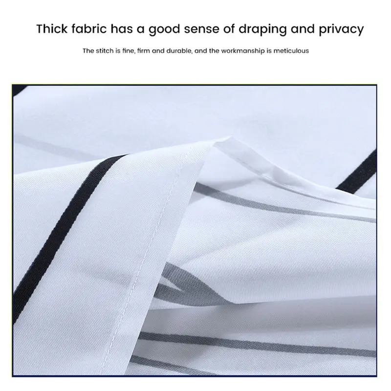 2026 + ستارة دش مخططة - قماش ثقيل الوزن، قابل للغسل في الغسالة، ستائر دش رمادية للحمام، 71 × 71 بوصة