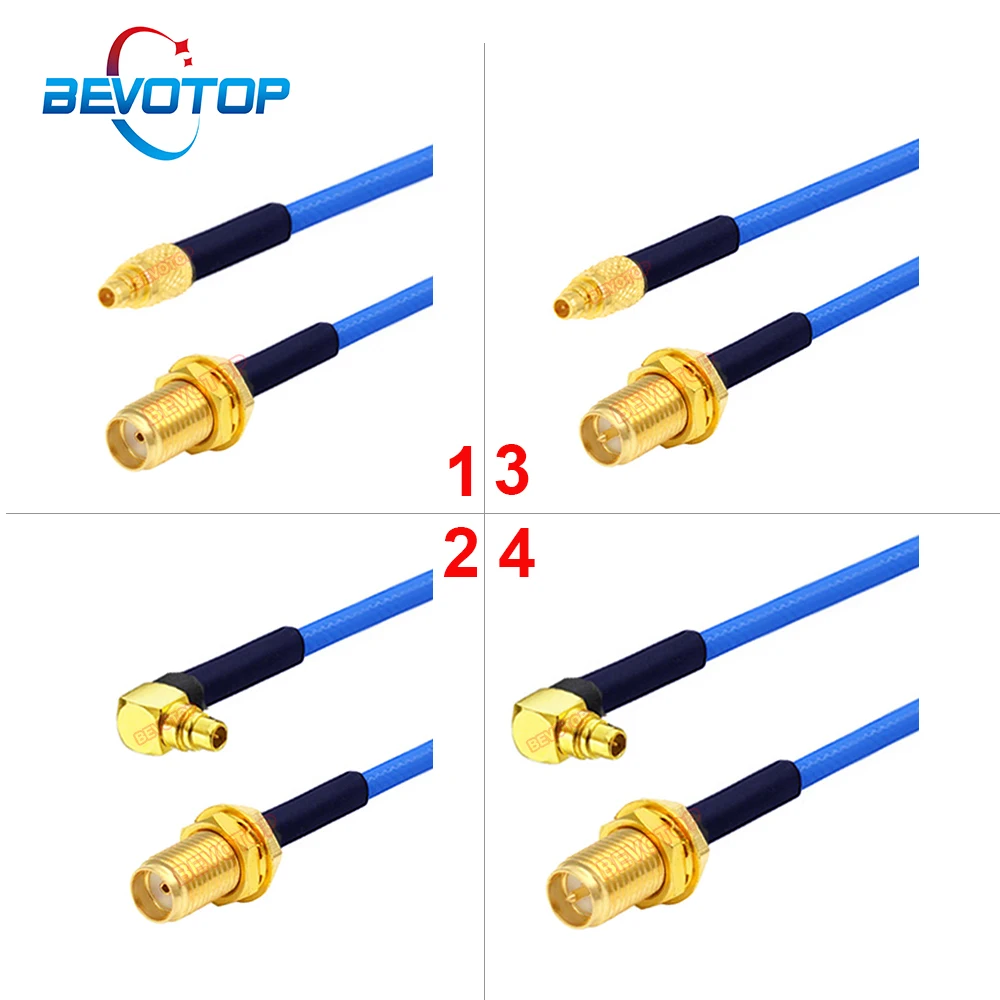 1PCS SMA to MMCX RG405 Cable RP-SMA/ SMA Female to MMCX Male Straight/ Right Angle 90° Plug High Frequency RG-405 086 Jumper