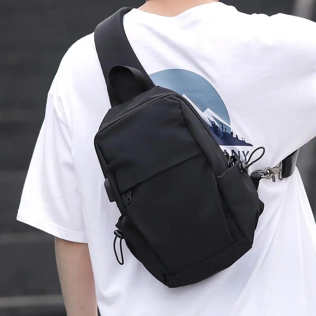 

Men Women Nylon Crossbody Shoulder Chest Cycle Daily Travel Backpack
