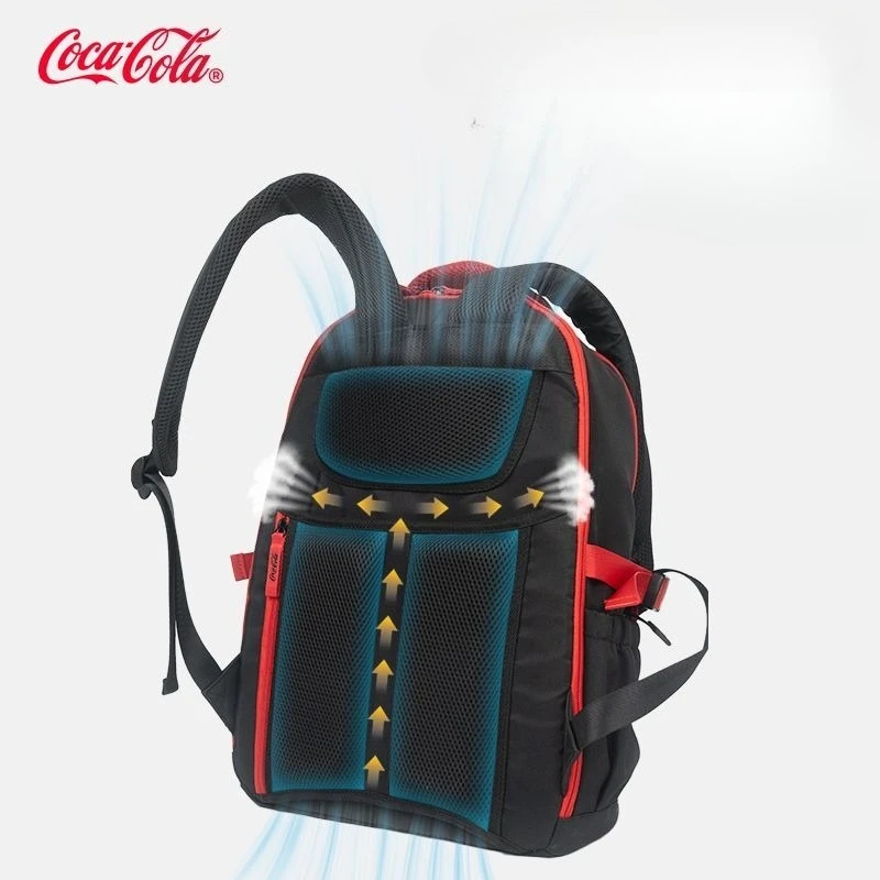 Cola Letter Pattern Large Backpack Business Commute Travel Rucksack Multi Compartment Durable Casual Daypack for Menbirthday