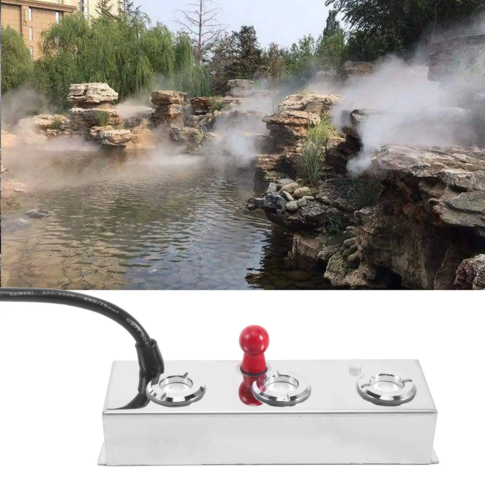 Ультразвуковой туманообразователь с 3 головками, увлажнитель из нержавеющей стали, аэромист, гидропоника, распылитель, фонтан, пруд, распылитель-LITE