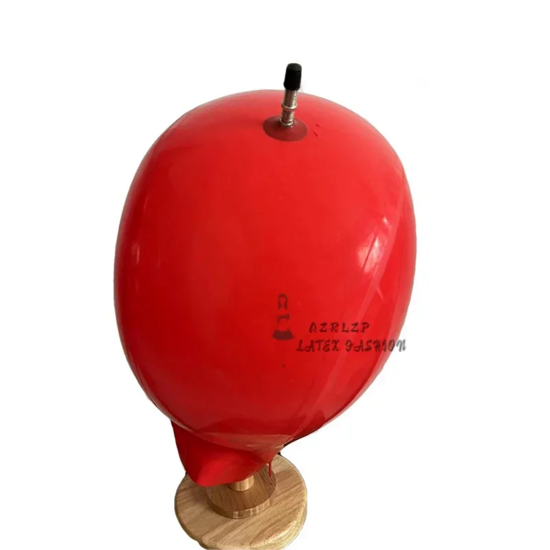 Red Latex Rubber Inflatable Double Layer Ball Mask Hood Winks Open Mouth