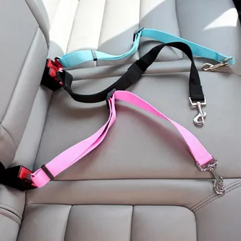 Dog Car Seat Belt Safety Protector Travel Pets Accessories Dog Leash Collar Breakaway Solid Car Harness 1