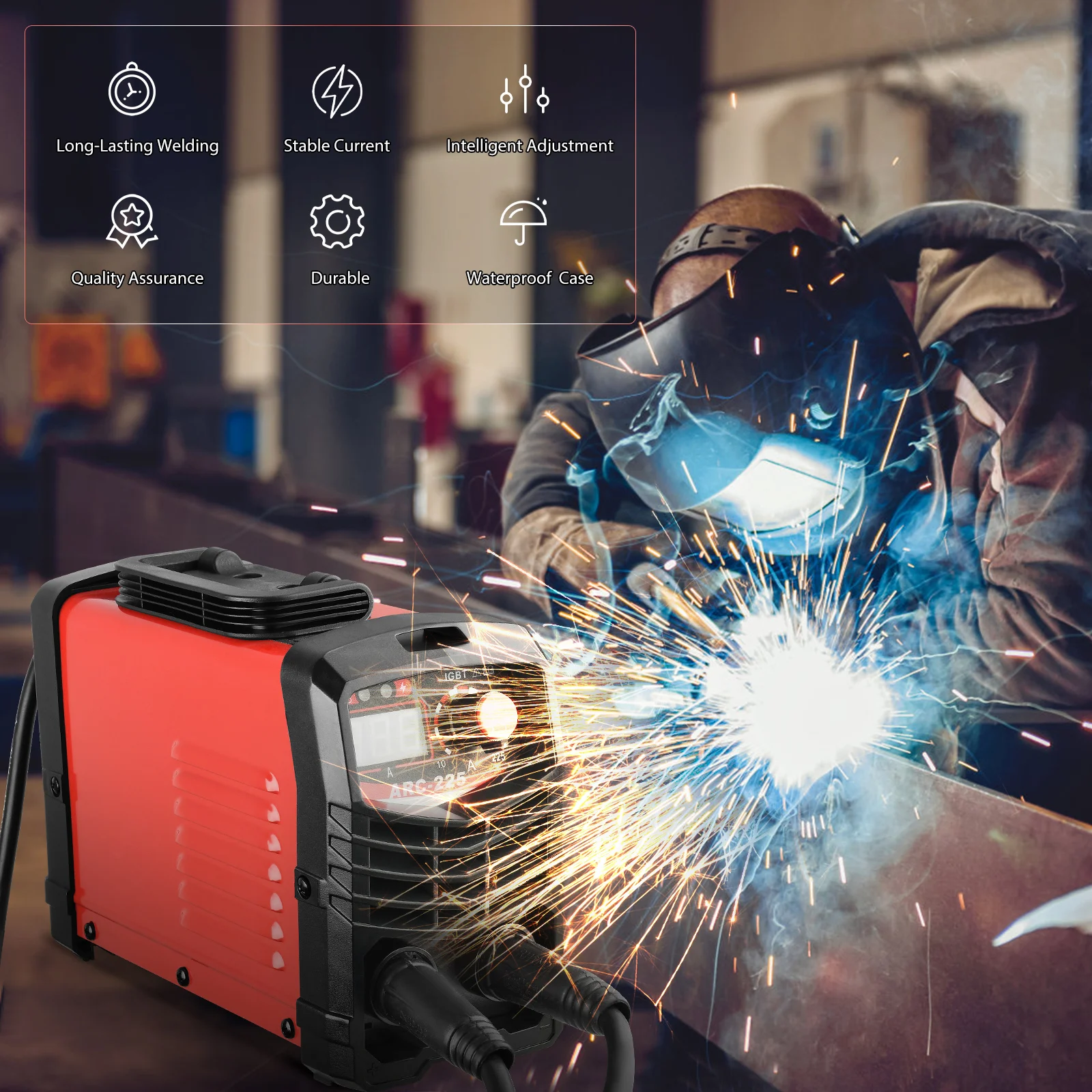 20-225Amp Mini Inverter ARC Welder Electric Welding Machine 110V/220V  Welder for DIY Welding Working and Electric Working