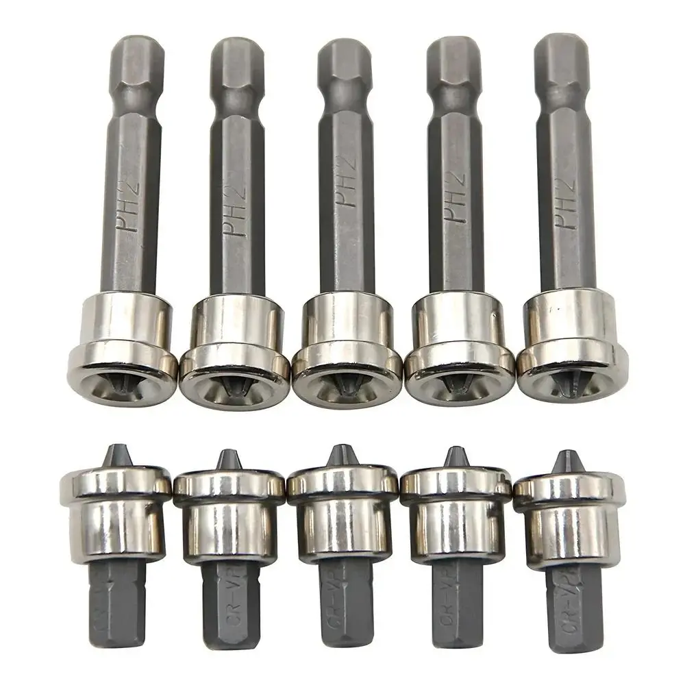 25/50mm Non-slip Batch Head Magnetic High Hardness Locating Bits Steel Impact Strong PH2 Screwdriver Bits Electric Screwdrivers