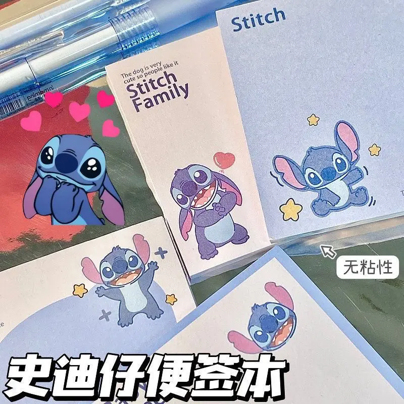 50pcs Disney Stitch Sticky Note Anime N Times Memo Removable Sticky Cartoon Stickers Student School Supplies Stationery