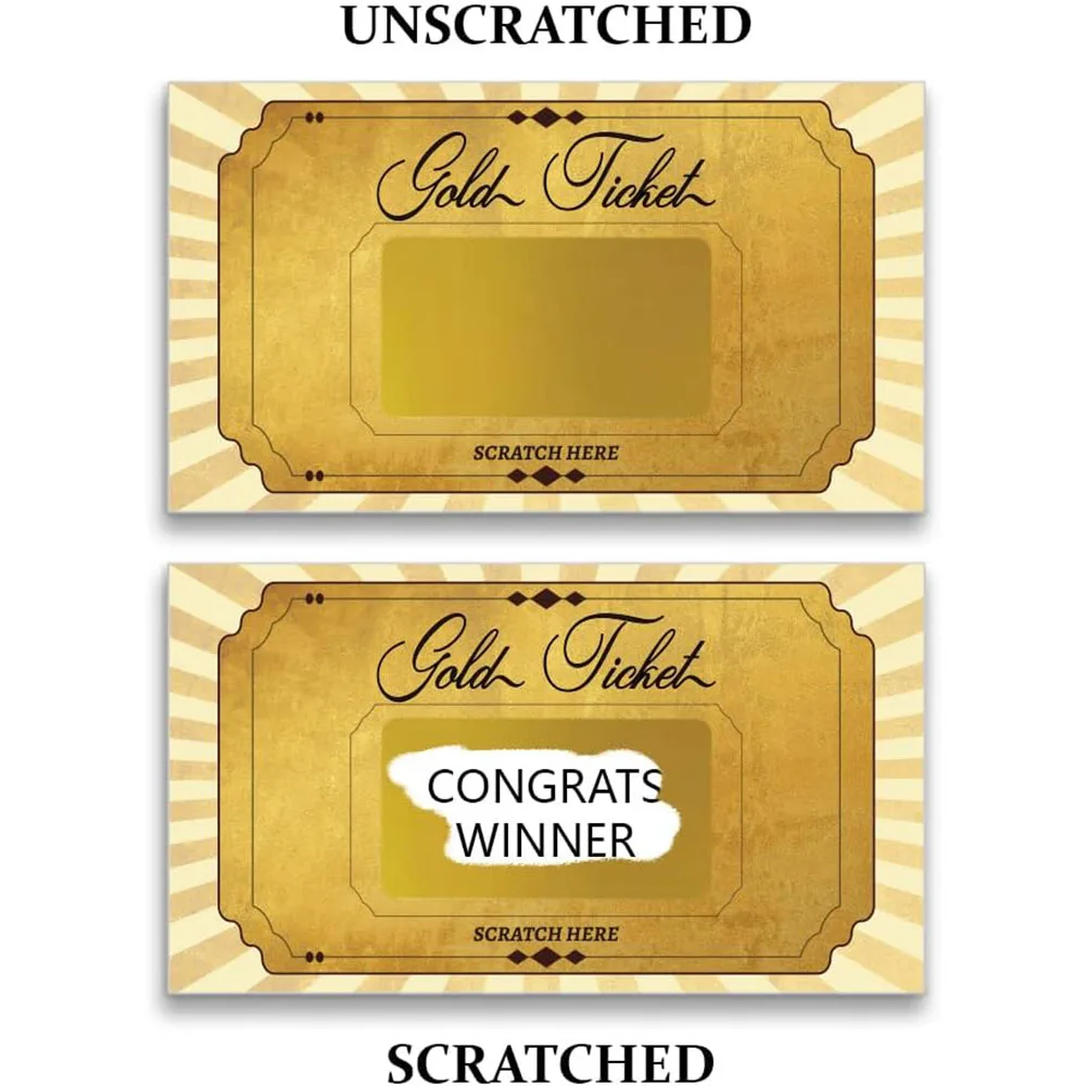 20 pcs Gold Scratch off Cards Stickers Blank Gift  DIY Coupon Tickets for Small Business Holiday Bridal Shower Party Supply view 5