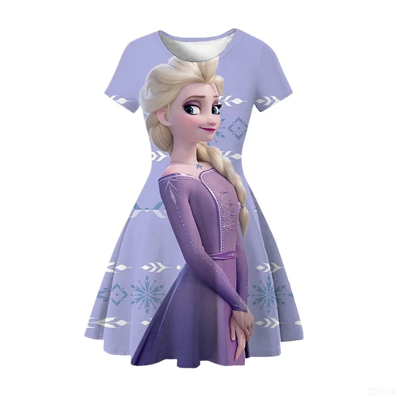 エルサ プリンセス サマー ミディアムロング ガールズドレス 漫画ドレス スイート ミディアムロング