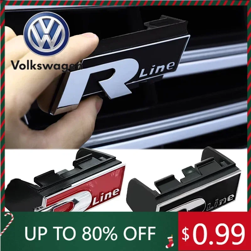 

2026 Hot For VOLKSWAGEN VW ABS Car Emblem Front Grille Logo for R Rline Touareg Polo GTI Golf Tiguan CC Passat R36 Scirocco Auto