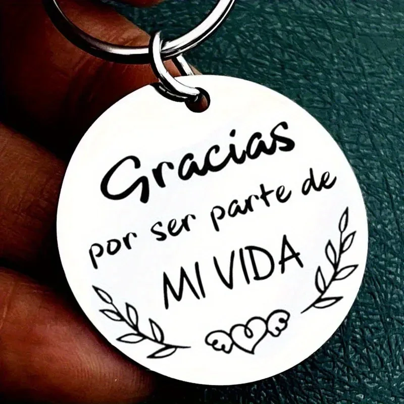 Thank You Keychain KeyRing To My Teacher My Parent =Gofather Mom Friend
