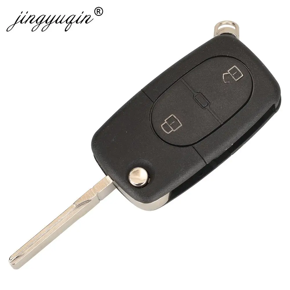 jingyuqin 4D0837231R Remote Key 433Mhz ID48 Chip For Audi A3 A4 A6 A8 TT 2 Button Flip Folding Car Key Contol 4D0.837.231