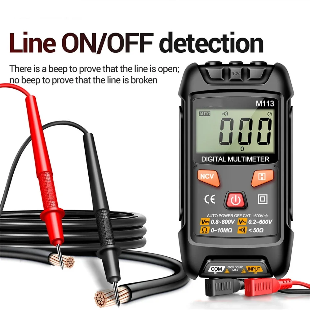 M113 Automatic Digital Multimeter AC/DC Voltage Meter 1999 Counts Multimetro Ohm Tester LCD Digit Voltage Current Tool