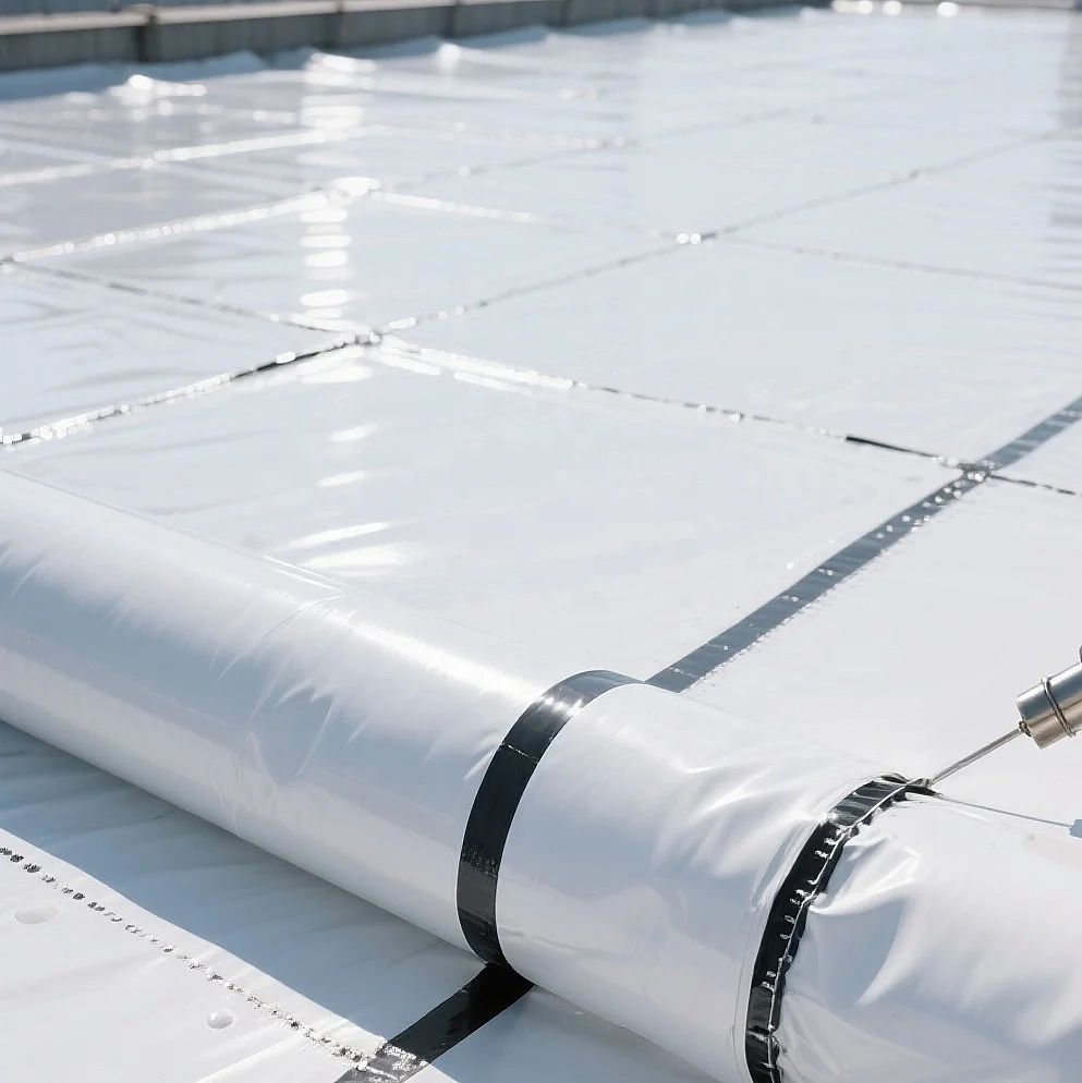 TPO Waterproof Membrane with Fabric Backing TPO Waterproof Material for Roofing-10x10cm Sample Link