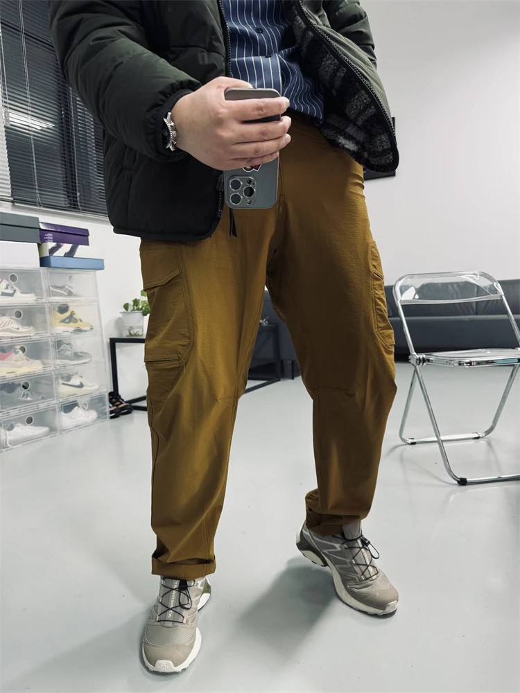 Qui Dry Abbigliamento da lavoro per esterni Pantaloni casual Texture scozzese Morbido ell Multi kets Traspirante Impermeabile Gioventù Faion